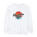 The Lake Club Long Sleeve T-Shirt — Retro Sunset 'Fueled by Cocktails + Chaos'