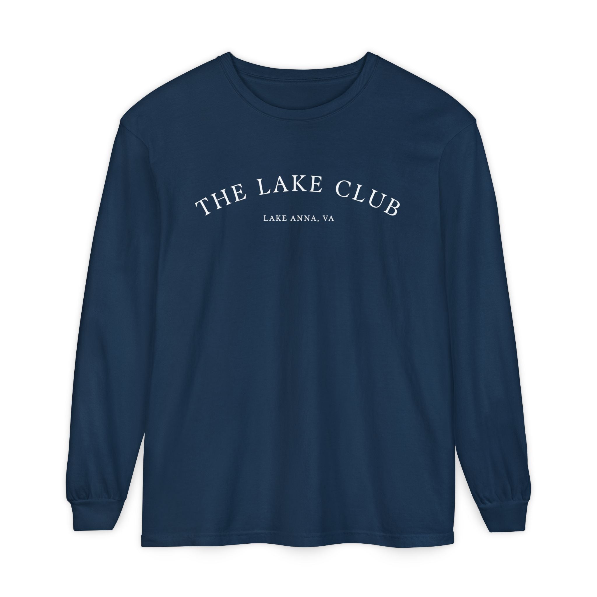 Custom Lake Name Long Sleeve Shirt, Comfort Colors®,  Personalized Lake Apparel, Lake Life Clothing, The Lake Club Shirt