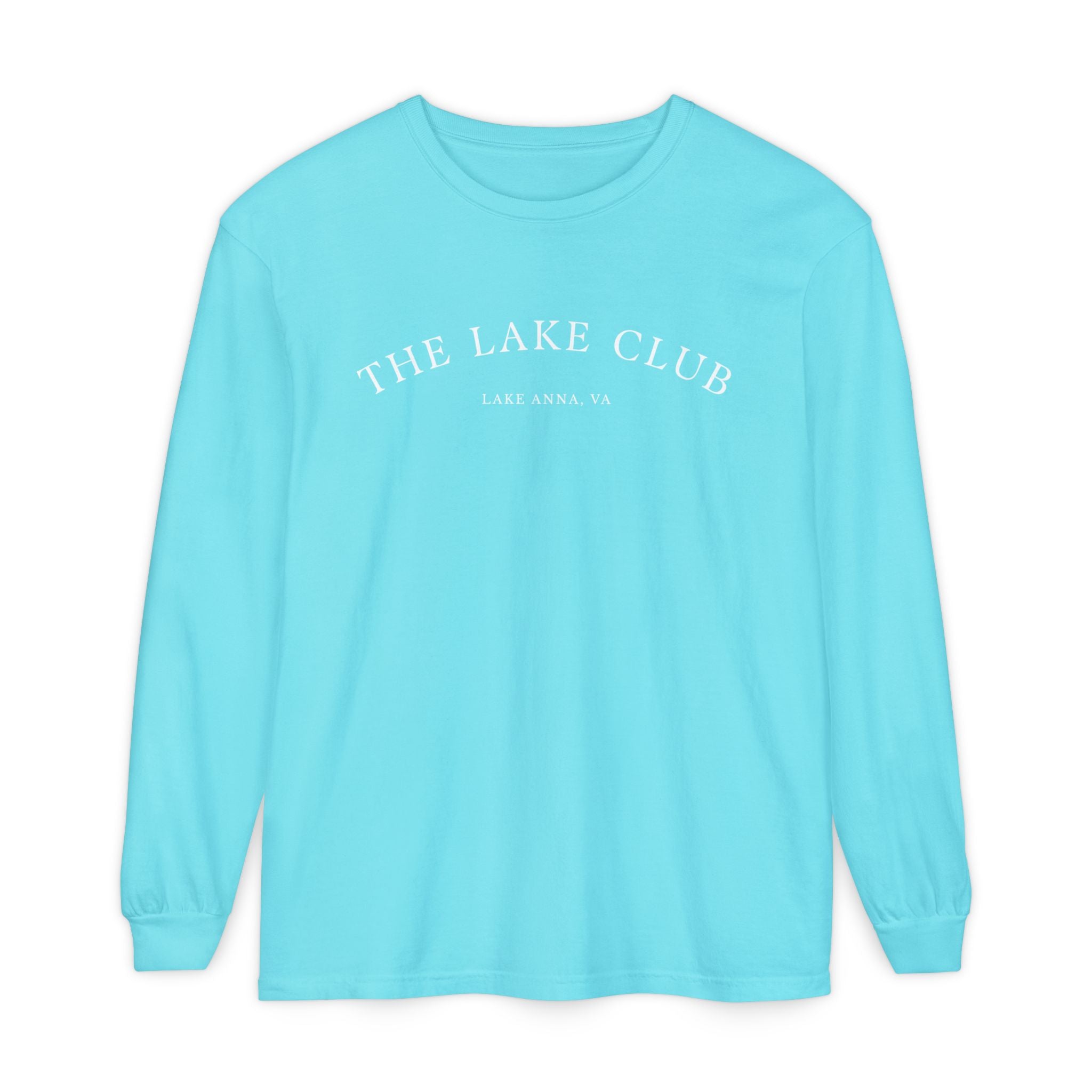 Custom Lake Name Long Sleeve Shirt, Comfort Colors®,  Personalized Lake Apparel, Lake Life Clothing, The Lake Club Shirt