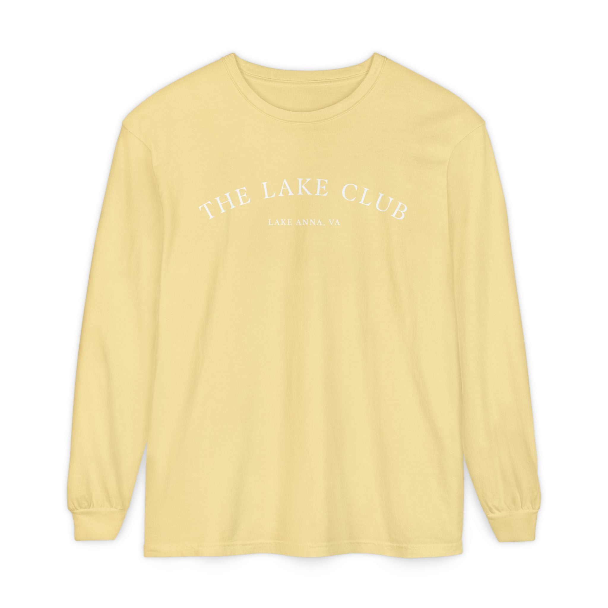 Custom Lake Name Long Sleeve Shirt, Comfort Colors®,  Personalized Lake Apparel, Lake Life Clothing, The Lake Club Shirt
