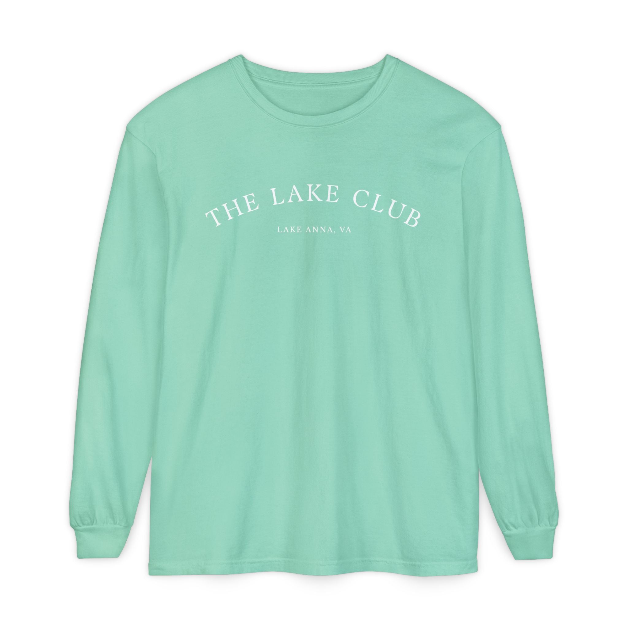 Custom Lake Name Long Sleeve Shirt, Comfort Colors®,  Personalized Lake Apparel, Lake Life Clothing, The Lake Club Shirt