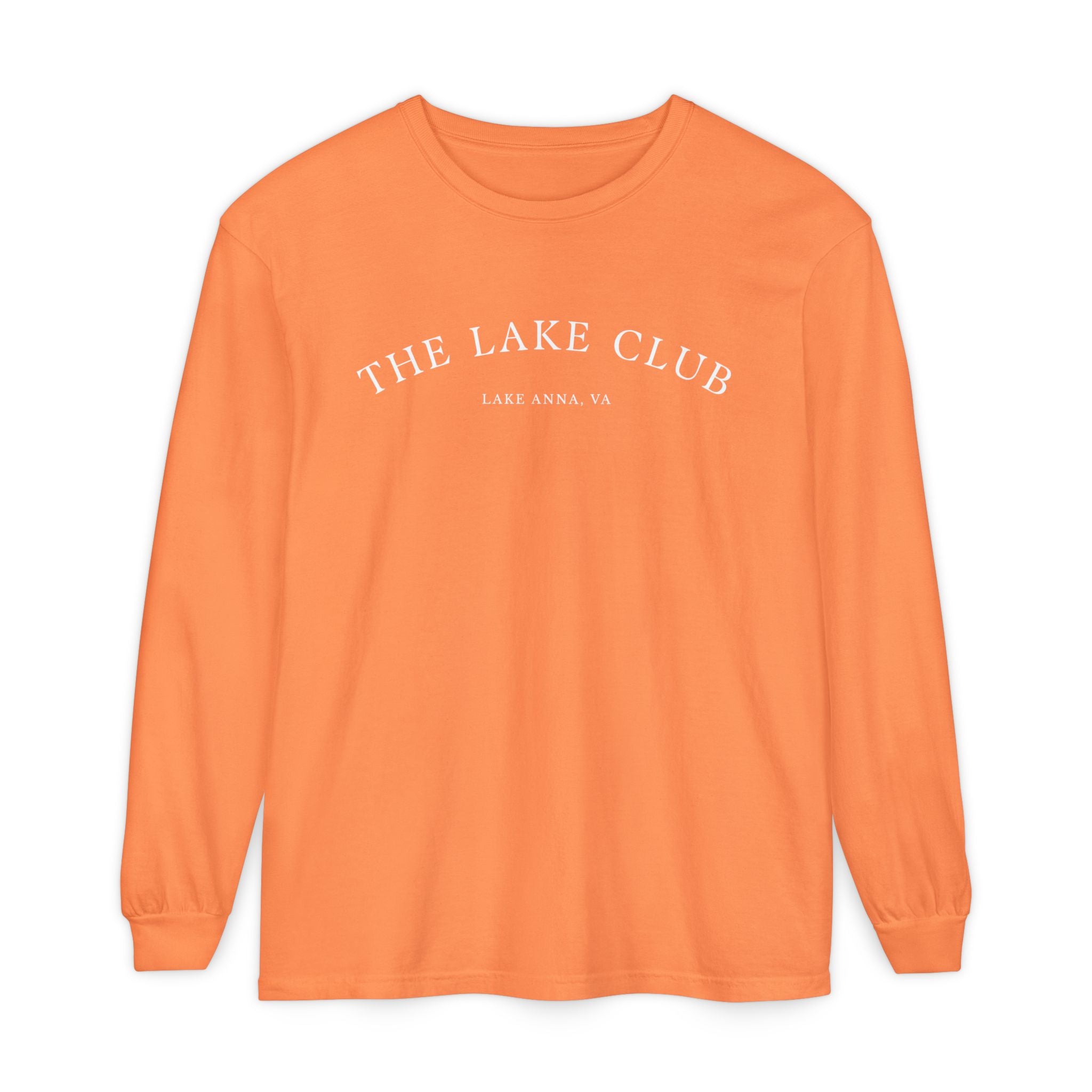 Custom Lake Name Long Sleeve Shirt, Comfort Colors®,  Personalized Lake Apparel, Lake Life Clothing, The Lake Club Shirt