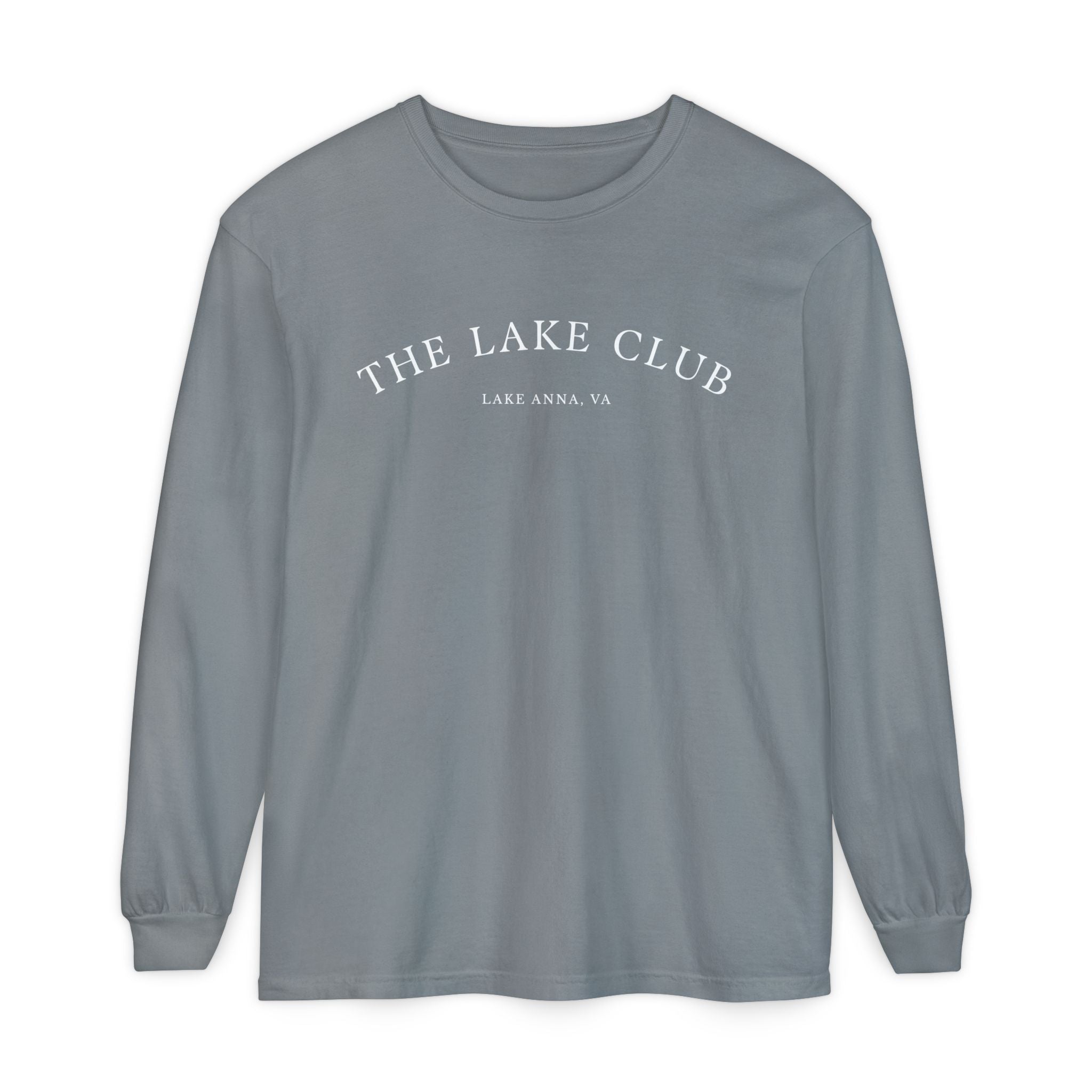 Custom Lake Name Long Sleeve Shirt, Comfort Colors®,  Personalized Lake Apparel, Lake Life Clothing, The Lake Club Shirt