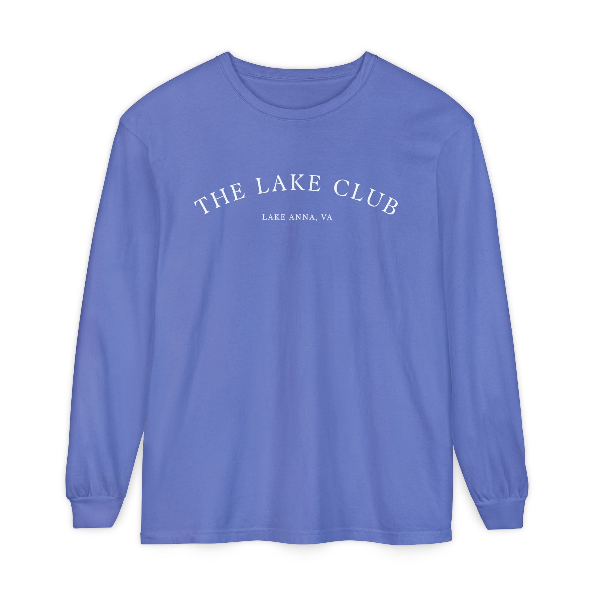Custom Lake Name Long Sleeve Shirt, Comfort Colors®,  Personalized Lake Apparel, Lake Life Clothing, The Lake Club Shirt