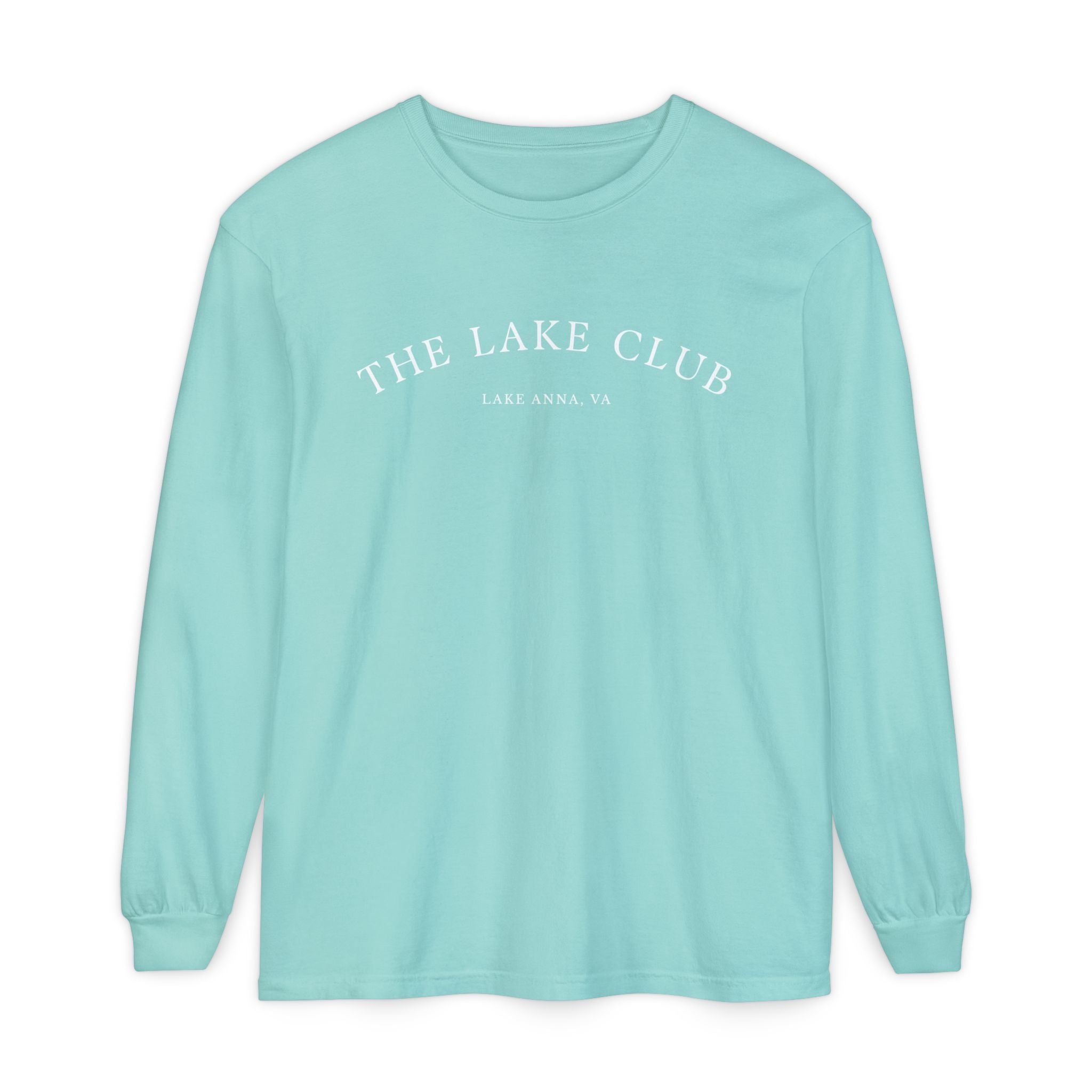 Custom Lake Name Long Sleeve Shirt, Comfort Colors®,  Personalized Lake Apparel, Lake Life Clothing, The Lake Club Shirt
